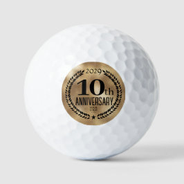 Pelotas De Golf Logotipo de oro del 10° Aniversario