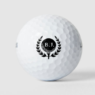 Pelotas De Golf Logotipo monogramado blanco negro personalizado