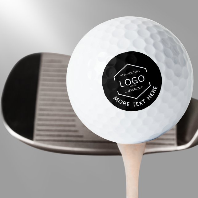 Pelotas De Golf Logotipo Texto Negra Fondo de promoción comercial (Subido por el creador)