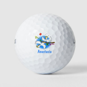 Pelotas De Golf Loros cacatúas de dibujos animados divertidos y li