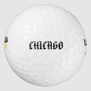 Pelotas De Golf Los Amantes Del Chicago Golf Negros Y Blancos