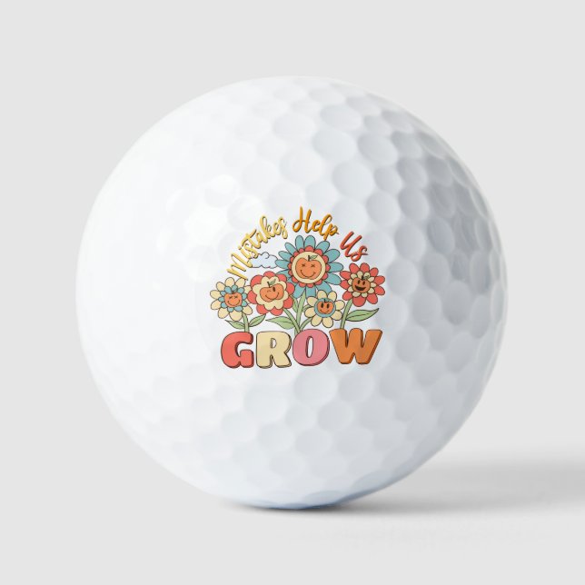 Pelotas De Golf Los errores nos ayudan a crecer | Motivación flora (Anverso)