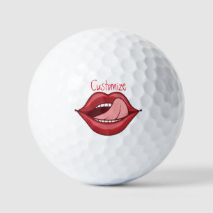 Pelotas De Golf Los labios rojos abren la boca, trueno