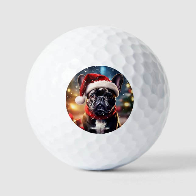 Pelotas De Golf Los Navidades de Bulldog franceses (Anverso)