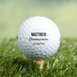 Pelotas De Golf Los padrinos de la tipografía moderna favorecen la<br><div class="desc">¡Para el novio al que le gusta jugar al golf! Estas pelotas de golf son los favoritos perfectos para los golfistas de su boda, ya sea para su fiesta de soltero o para su día de bodas. Personalice cada pelota de golf con el nombre de cada jugador y la fecha...</div>