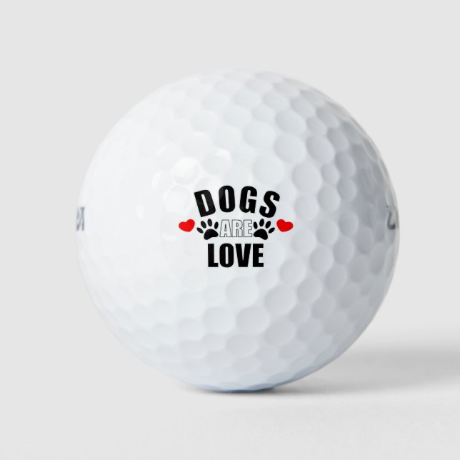 Pelotas De Golf Los perros son amor (Anverso)