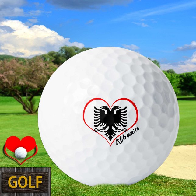 Pelotas De Golf Love Albania Golf Balls, Bandera Albanesa, Corazón (Subido por el creador)