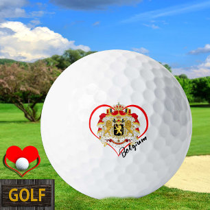 Pelotas De Golf Love Belgium Golf Balls, bandera belga, corazón