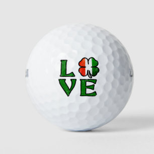 Pelotas De Golf Love Four Leaf Clover Irish Flag Día de San Patric