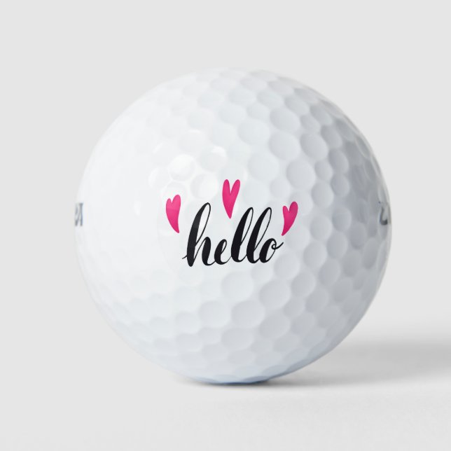 Pelotas De Golf Love Heart Hello (Anverso)