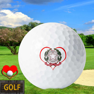 Pelotas De Golf Love Italy Golf Balls, bandera italiana, corazón