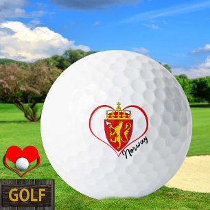 Pelotas De Golf Love Norway Golf Balls, bandera noruega, corazón