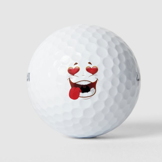 Pelotas De Golf Love Struck Funny Face (Anverso)