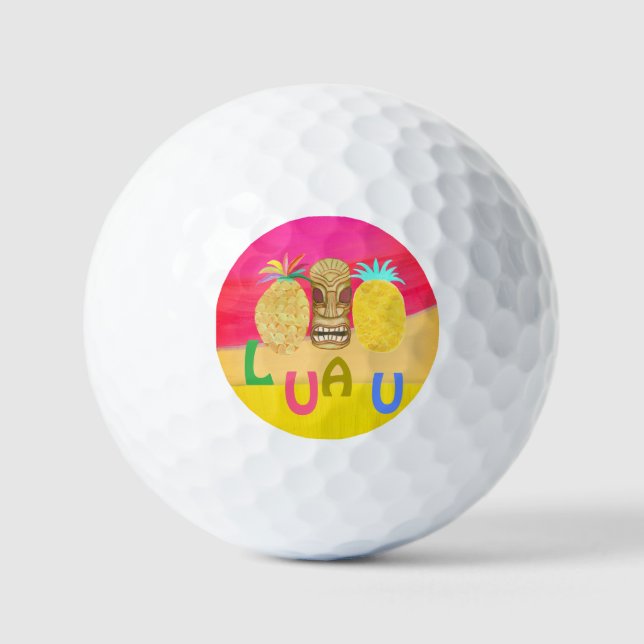 Pelotas De Golf Luau Rosa Caliente (Anverso)