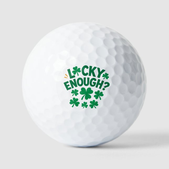 Pelotas De Golf Lucky Enough? Fun St. Patrick's Day  Basic T-Shirt (Anverso)
