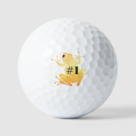 Pelotas De Golf Lucky Gold Frog Illustration "#1" Custom