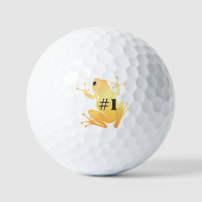 Pelotas De Golf Lucky Gold Frog Illustration "#1" Custom (Anverso)