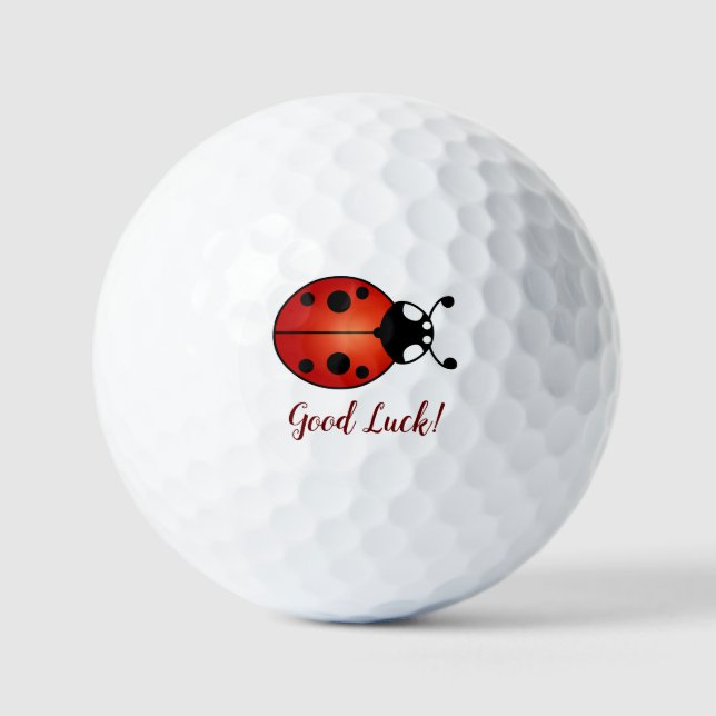 Pelotas De Golf Lucky Ladybug Red Naranja Black Ladybird Buena sue (Anverso)