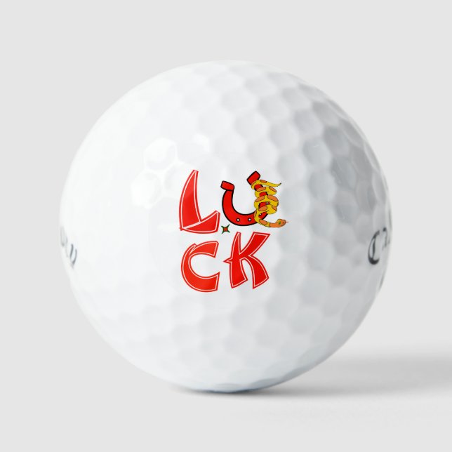 Pelotas De Golf Lucky Snake Golf Balls - regalo chino de Zodiac (Anverso)