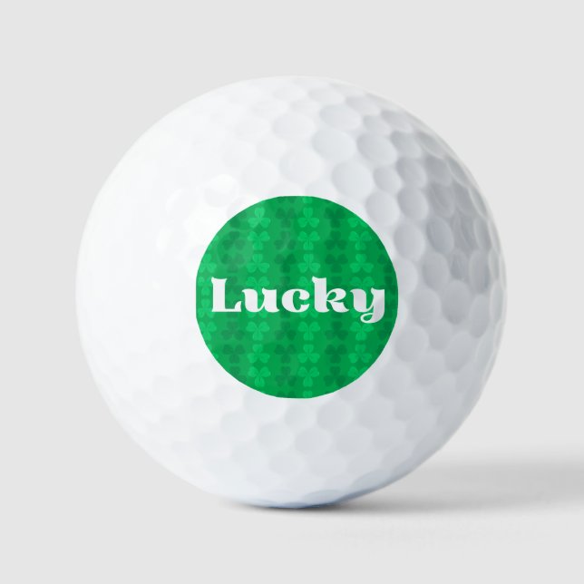 Pelotas De Golf Lucky St. Patrick's Day Green Shamrock Pattern (Anverso)