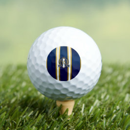 Pelotas De Golf Lujo Monograma Azul Real y Blanco