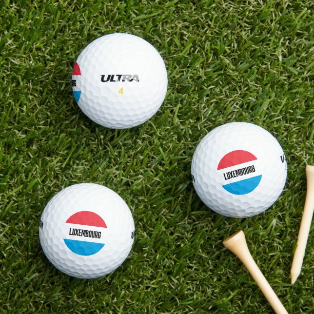 Pelotas De Golf Luxembourg country flag custom golf ball gift set (Césped in situ)
