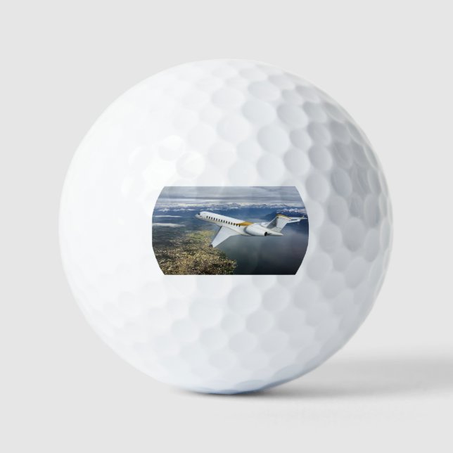 Pelotas De Golf Luxury Gold Golf Ball – Billionaire's Private Jet (Anverso)
