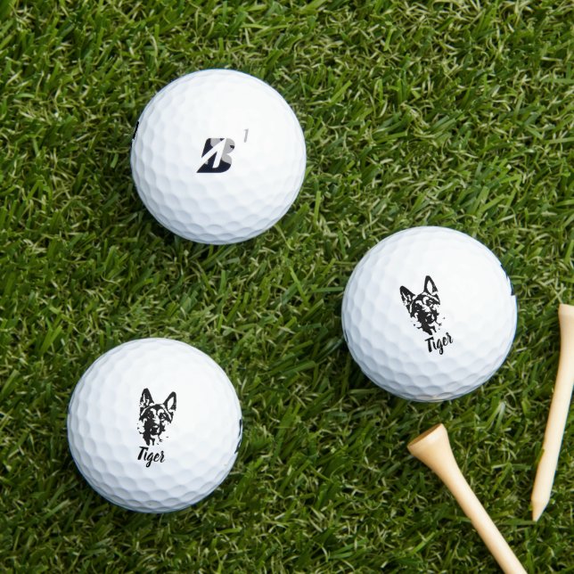 Pelotas De Golf Madera de la firma del nombre personalizado del pa (Césped in situ)