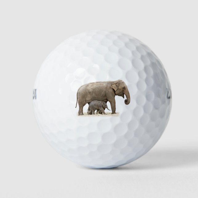 Pelotas De Golf Madre e hijo elefante (Anverso)