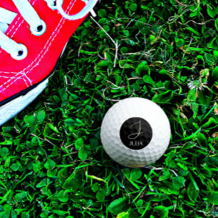 Pelotas De Golf Maestro de flores de acuarela con monograma J inic