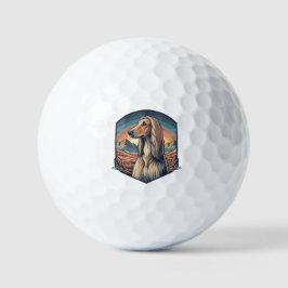 Pelotas De Golf Majestic Afghan Hound Mountain Sunset Graphic