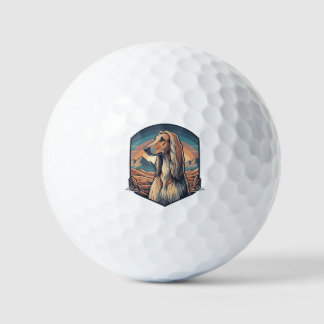 Pelotas De Golf Majestic Afghan Hound Mountain Sunset Graphic