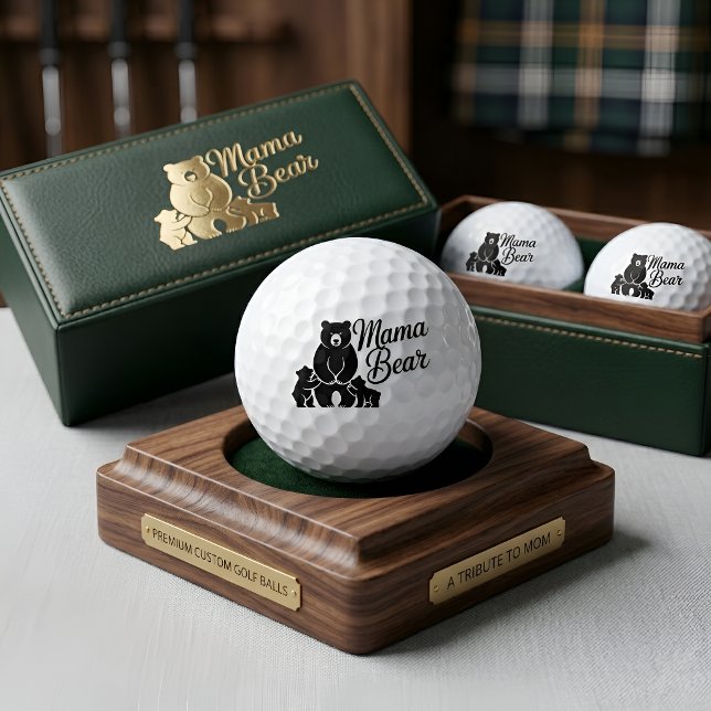 Pelotas De Golf Mama Bear with Cubs Cute Family Bear (Subido por el creador)