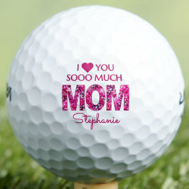 Pelotas De Golf Mamá de amor floral rosa - regalo Personalizado Dí