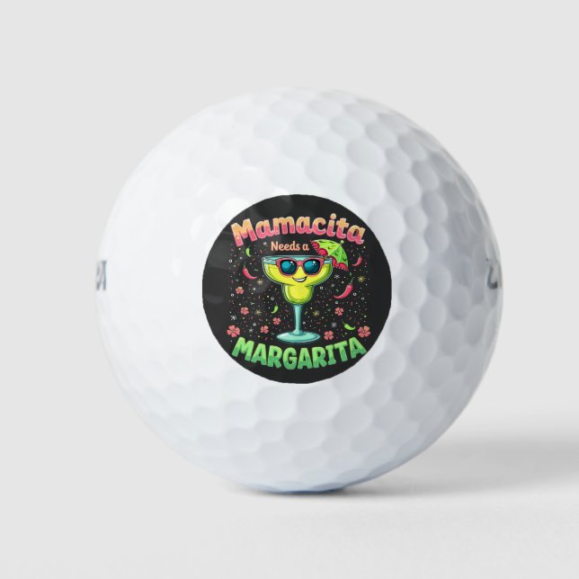Pelotas De Golf Mamacita necesita una Fiesta Margarita Cinco de Ma (Anverso)