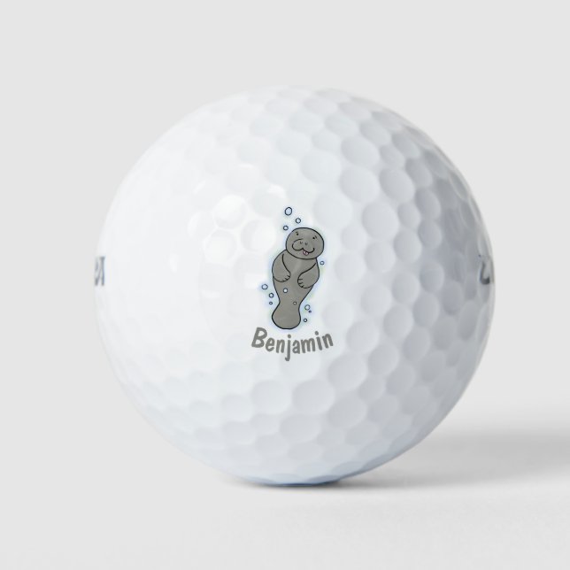 Pelotas De Golf Manatí de bebé con ilustracion de burbujas (Anverso)