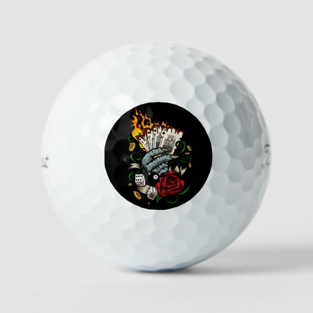 Pelotas De Golf Mano De Tarjetas (Anverso)
