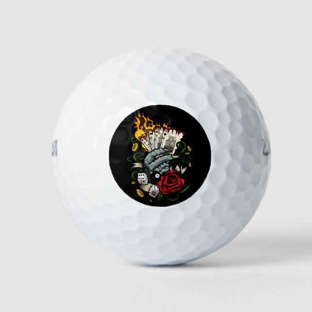 Pelotas De Golf Mano De Tarjetas (Anverso)