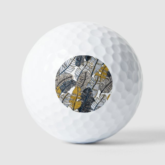 Pelotas De Golf Mano dibujada: hojas tropicales (Anverso)
