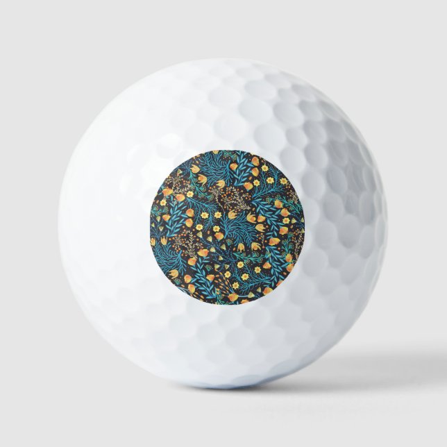 Pelotas De Golf Mano floral dibujada: creativa sin foco (Anverso)