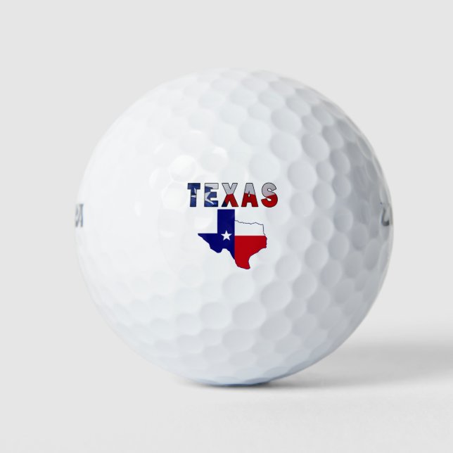 Pelotas De Golf Mapa de bandera con Texas (Anverso)