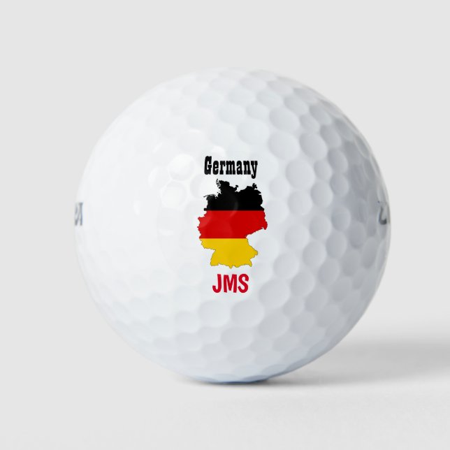 Pelotas De Golf Mapa de bandera de Alemania del Monograma de Golf (Anverso)