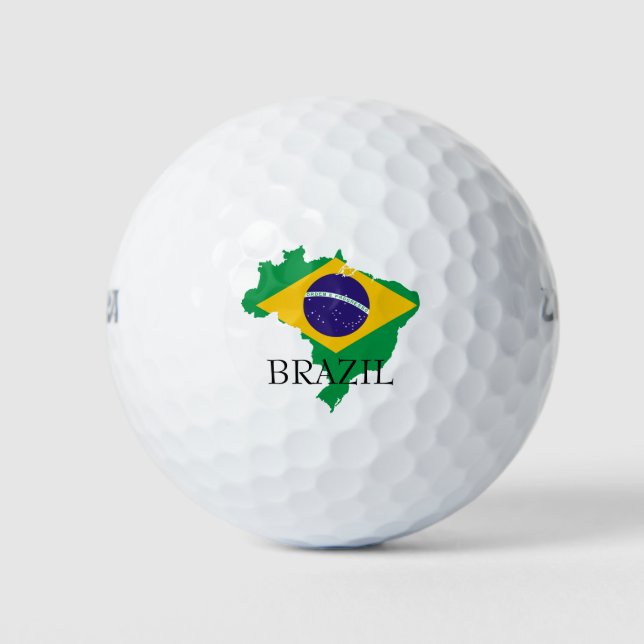 Pelotas De Golf mapa de bandera de brasil (Anverso)