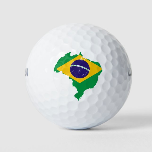 Pelotas De Golf mapa de bandera de brasil (Anverso)