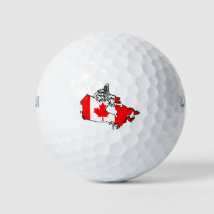 Pelotas De Golf mapa de bandera de canadá