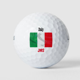 Pelotas De Golf Mapa de bandera de Italia del Monograma de Golf