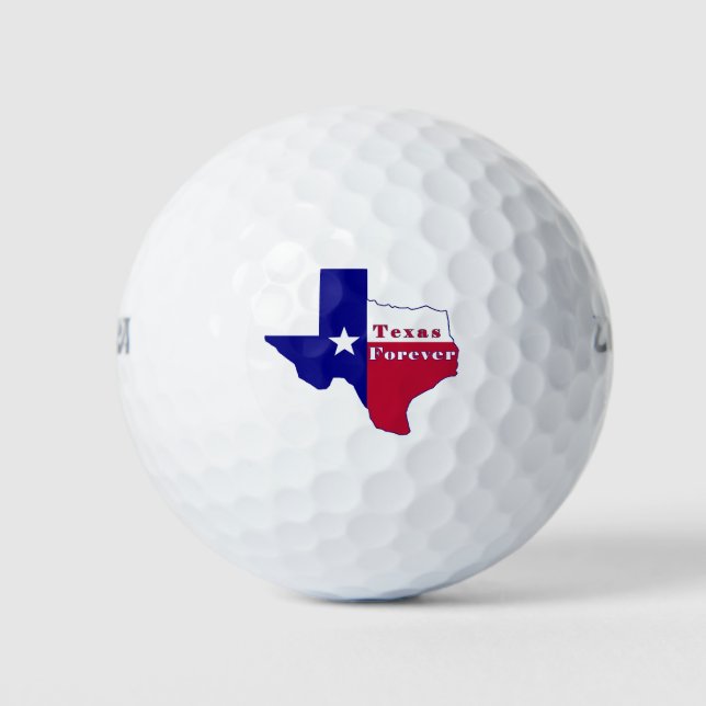Pelotas De Golf Mapa de bandera de Texas para siempre (Anverso)