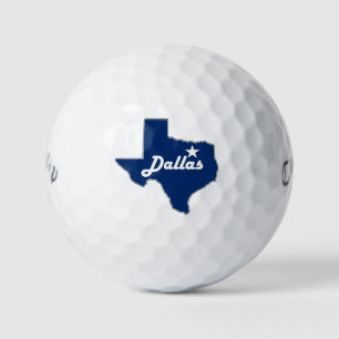 Pelotas De Golf Mapa de estado de Dallas Texas con estrella solita