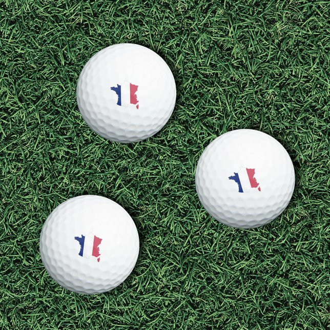 Pelotas De Golf Mapa de Francia con bandera francesa (Map of France with French Flag Golf Balls)