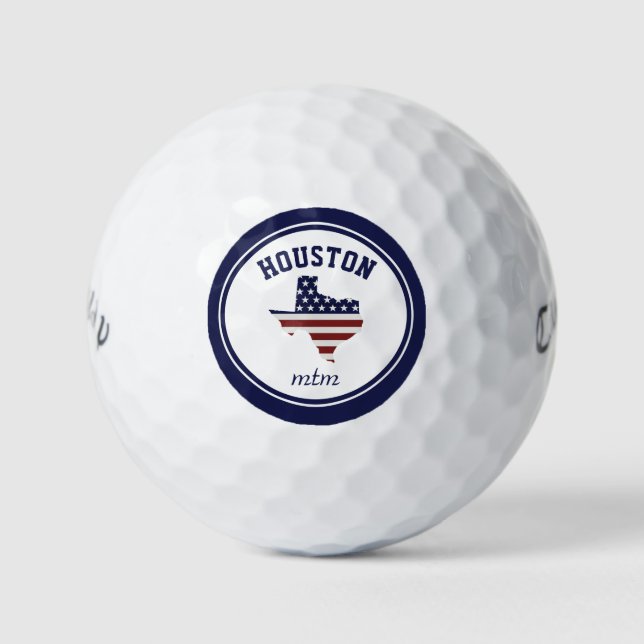 Pelotas De Golf Mapa de Texas | Bandera Patriótica de los Estados  (Anverso)